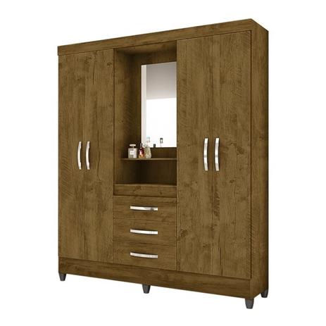 Guarda Roupa Capelinha Capri Castanho Wood Moval Menor preço em Guarda Roupa Capelinha Capri Castanho Wood Moval