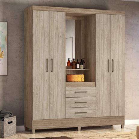 Guarda Roupa Capelinha com Espelho 4 Portas e 3 Gavetas Persia Demobile Nogal-Vanila - Demóbile é boa?