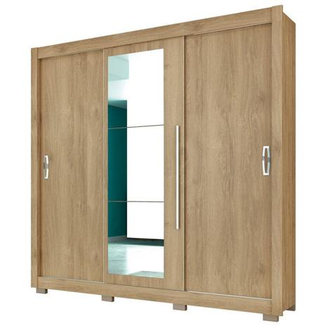 Guarda Roupa Casal 03 Portas de Correr Montreal Noce - Moval Menor preço em Guarda Roupa Casal 03 Portas de Correr Montreal Noce - Moval