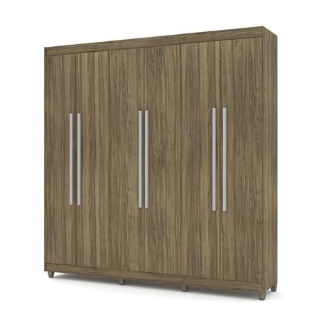 Guarda Roupa Casal 06 Portas Elegance Pau Brasil Relevo VLR Moveis Menor preço em Guarda Roupa Casal 06 Portas Elegance Pau Brasil Relevo VLR Moveis