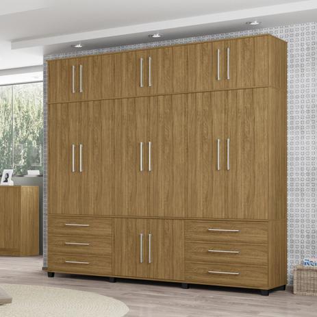 Guarda Roupa Casal 14 Portas Roma 2,42m Largura Cor Cinamomo - Moveis bechara Menor preço em Guarda Roupa Casal 14 Portas Roma 2,42m Largura Cor Cinamomo - Moveis bechara