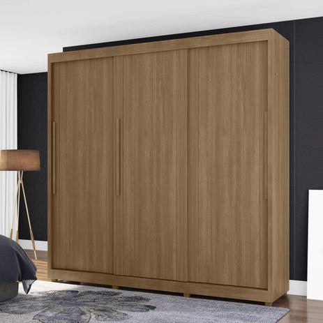 Menor preço em Guarda Roupa Casal 3 Portas 5 Gavetas Veneto Móveis Lanza Noce Bronze