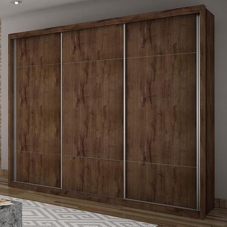 Guarda Roupa Casal 3 Portas de Correr Elegance Novo Horizonte Canela Menor preço em Guarda Roupa Casal 3 Portas de Correr Elegance Novo Horizonte Canela