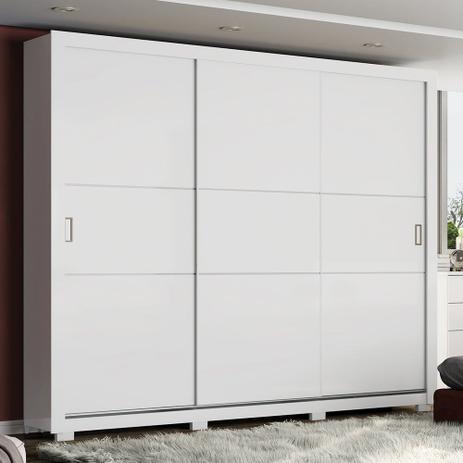 Guarda-roupa Casal 3 Portas Deslizantes Amaro D202-05 Branco Hp - Henn Menor preço em Guarda-roupa Casal 3 Portas Deslizantes Amaro D202-05 Branco Hp - Henn