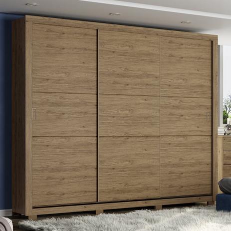 Guarda-roupa Casal 3 Portas Deslizantes Amaro D202-94 Marrom - Henn Menor preço em Guarda-roupa Casal 3 Portas Deslizantes Amaro D202-94 Marrom - Henn