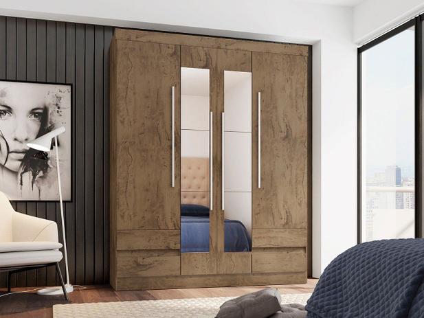 Guarda-roupa Casal 4 Portas 4 Gavetas Araplac - 4400-88 com Espelho é boa?