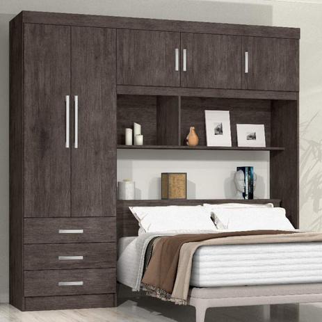 Guarda Roupa Casal 5 Portas com Cabeceira Cancun JA Móveis Itaúba Menor preço em Guarda Roupa Casal 5 Portas com Cabeceira Cancun JA Móveis Itaúba