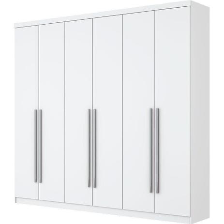 Guarda Roupa Casal 6 Portas 3 Gavetas Internas Jade Henn Branco Menor preço em Guarda Roupa Casal 6 Portas 3 Gavetas Internas Jade Henn Branco
