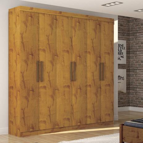 Guarda Roupa Casal 6 Portas Línea Valverde Móveis Avelã Menor preço em Guarda Roupa Casal 6 Portas Línea Valverde Móveis Avelã