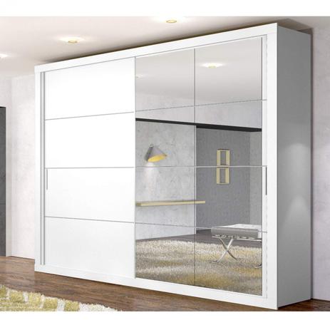 Guarda Roupa Casal 8 Espelhos 2 Portas de Correr Gallant Zanzini Branco Artico Menor preço em Guarda Roupa Casal 8 Espelhos 2 Portas de Correr Gallant Zanzini Branco Artico