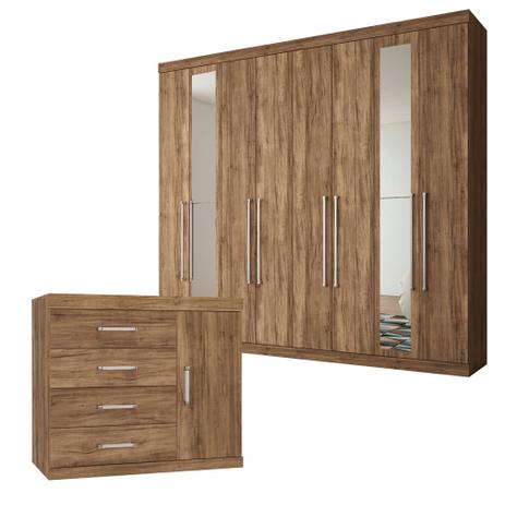 Guarda Roupa Casal 8 portas 4 gavetas c/ espelho + Comoda 1 porta 4 Gavetas Atacama Santos Andira - Santos andirá Menor preço em Guarda Roupa Casal 8 portas 4 gavetas c/ espelho + Comoda 1 porta 4 Gavetas Atacama Santos Andira - Santos andirá
