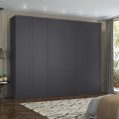 Guarda-Roupa Casal Americano D205 6 Portas 4 Gavetas Henn Menor preço em Guarda-Roupa Casal Americano D205 6 Portas 4 Gavetas Henn