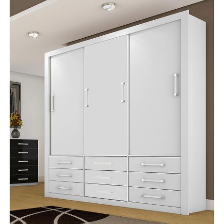 Guarda-Roupa Casal Anjos 3 PT Branco - Carioca móveis Menor preço em Guarda-Roupa Casal Anjos 3 PT Branco - Carioca móveis
