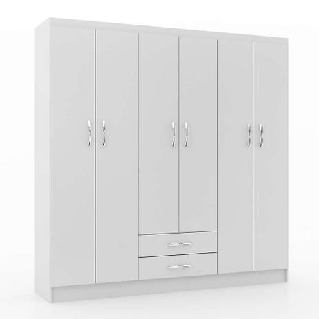 Guarda-Roupa Casal Atalaia 6PT 2GV Branco - Evidência Menor preço em Guarda-Roupa Casal Atalaia 6PT 2GV Branco - Evidência