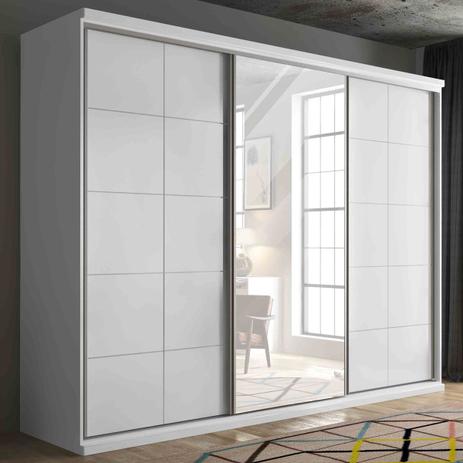 Guarda-roupa Casal Athenas 3 Portas 5 Gavetas 100% Mdf Branco - Manbel Menor preço em Guarda-roupa Casal Athenas 3 Portas 5 Gavetas 100% Mdf Branco - Manbel