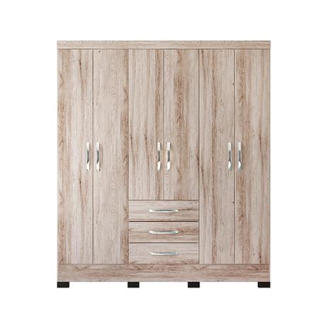 Guarda Roupa Casal Barcelona 6 Portas Castanha Rústico Fosco  - Colibri Móveis é boa?