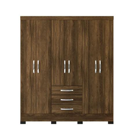 Guarda-Roupa Casal Barcelona 6 PT Canela - Colibri Menor preço em Guarda-Roupa Casal Barcelona 6 PT Canela - Colibri