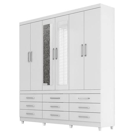 Guarda Roupa Casal Canadá Branco Brilho Demóbile - Demobile Menor preço em Guarda Roupa Casal Canadá Branco Brilho Demóbile - Demobile