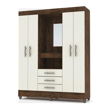 Guarda Roupa Casal Capelinha Fortaleza Imbuia Champanhe VLR - Vila rica Menor preço em Guarda Roupa Casal Capelinha Fortaleza Imbuia Champanhe VLR - Vila rica