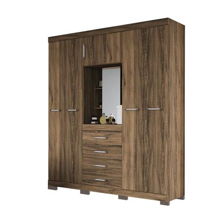 Guarda-Roupa Casal Capelinha Plus 5 Portas 4 Gavetas com Pés Santos Andirá - Santos andira Menor preço em Guarda-Roupa Casal Capelinha Plus 5 Portas 4 Gavetas com Pés Santos Andirá - Santos andira