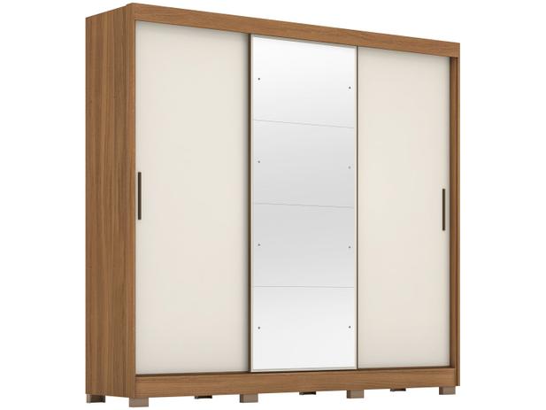 Guarda-roupa Casal com Espelho 3 Portas de Correr 6 Gavetas Demóbile Londres - Magazine Cbeneficio