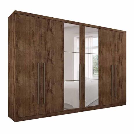 Guarda-Roupa Casal Com Espelho Bari 6 PT 6 GV Canela - Novo horizonte Menor preço em Guarda-Roupa Casal Com Espelho Bari 6 PT 6 GV Canela - Novo horizonte