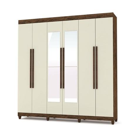 Guarda Roupa Casal Com Espelho Elegance Imbuia Champanhe VLR Moveis Menor preço em Guarda Roupa Casal Com Espelho Elegance Imbuia Champanhe VLR Moveis
