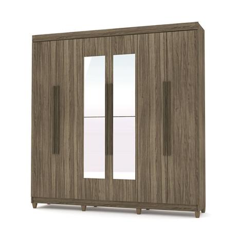 Guarda Roupa Casal Com Espelho Elegance Pau Brasil VLR Moveis Menor preço em Guarda Roupa Casal Com Espelho Elegance Pau Brasil VLR Moveis