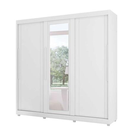 Guarda-Roupa Casal com Espelho Veneto 3 PT Branco - Lanza Menor preço em Guarda-Roupa Casal com Espelho Veneto 3 PT Branco - Lanza