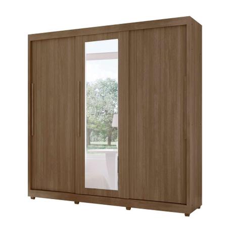 Guarda-Roupa Casal com Espelho Veneto 3 PT Chocolate - Lanza Menor preço em Guarda-Roupa Casal com Espelho Veneto 3 PT Chocolate - Lanza
