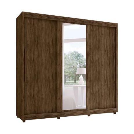 Guarda-Roupa Casal com Espelho Veneto 3 PT Jacarandá - Lanza Menor preço em Guarda-Roupa Casal com Espelho Veneto 3 PT Jacarandá - Lanza