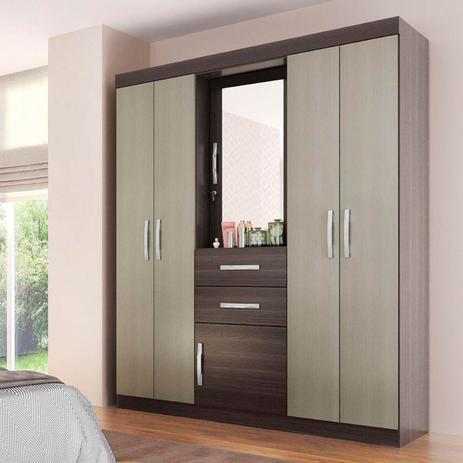 Guarda-Roupa Casal Cordoba 6 Portas e 2 Gavetas - Genialflex Menor preço em Guarda-Roupa Casal Cordoba 6 Portas e 2 Gavetas - Genialflex
