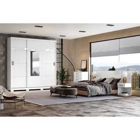 Guarda-Roupa Casal D210 Silver 3 Portas Deslizantes 2 Gavetas Henn D210-10 Menor preço em Guarda-Roupa Casal D210 Silver 3 Portas Deslizantes 2 Gavetas Henn D210-10