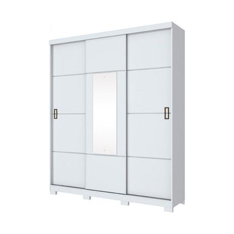 Guarda-Roupa Casal D210 Silver 3 Portas Deslizantes 2 Gavetas Henn Menor preço em Guarda-Roupa Casal D210 Silver 3 Portas Deslizantes 2 Gavetas Henn