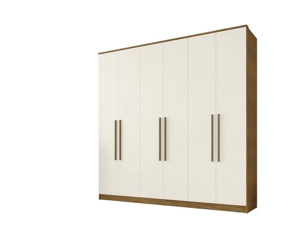Guarda-Roupa Casal Dublin 6 Portas 3 Gavetas Cinamomo e Off White - Móveis bechara Menor preço em Guarda-Roupa Casal Dublin 6 Portas 3 Gavetas Cinamomo e Off White - Móveis bechara