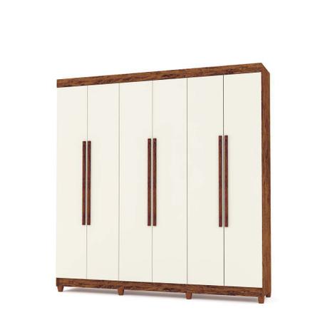 Guarda-Roupa Casal Elegance Imbuia/Champanhe 6 Portas - Vila Rica Menor preço em Guarda-Roupa Casal Elegance Imbuia/Champanhe 6 Portas - Vila Rica