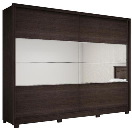 Guarda Roupa Casal Gelius Apolo 2 Portas de correr com espelho e 7 gavetas - Café Menor preço em Guarda Roupa Casal Gelius Apolo 2 Portas de correr com espelho e 7 gavetas - Café