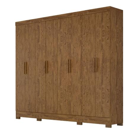 Guarda Roupa Casal Grande 8 Portas Diplomata Castanho Wood - Moval Menor preço em Guarda Roupa Casal Grande 8 Portas Diplomata Castanho Wood - Moval