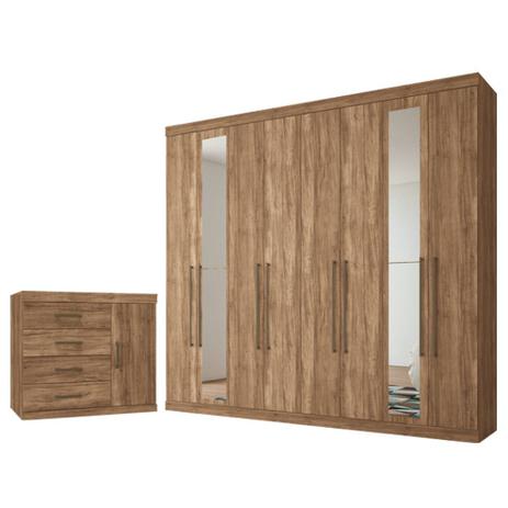 Guarda-Roupa Casal Havana Master Vip 8 Portas 4 Gavetas com Espelho e Cômoda 1 Porta 4 Gavetas Santos Andirá - Santos Andira Menor preço em Guarda-Roupa Casal Havana Master Vip 8 Portas 4 Gavetas com Espelho e Cômoda 1 Porta 4 Gavetas Santos Andirá - Santos Andira