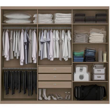 Menor preço em Guarda-Roupa Casal Kappesberg com Espelho 3 Portas de Correr