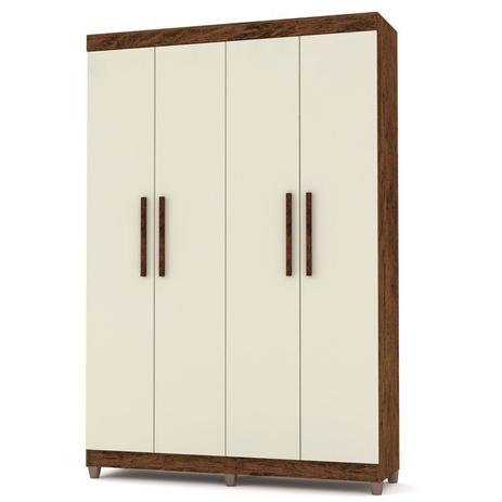 Guarda Roupa Casal Palmas 4 Portas Imbuia/Champanhe - VLR Móveis Menor preço em Guarda Roupa Casal Palmas 4 Portas Imbuia/Champanhe - VLR Móveis