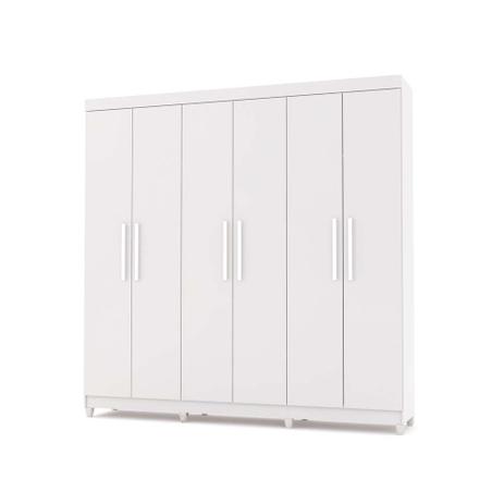 Guarda-Roupa Casal Palmas Branco 6 Portas 3 Gavetas Interior - Vila Rica Menor preço em Guarda-Roupa Casal Palmas Branco 6 Portas 3 Gavetas Interior - Vila Rica