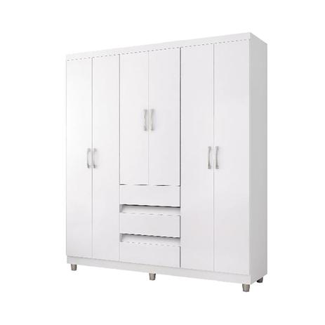 Guarda Roupa Casal Popy 6 Portas Branco GR 14460 Araplac Menor preço em Guarda Roupa Casal Popy 6 Portas Branco GR 14460 Araplac