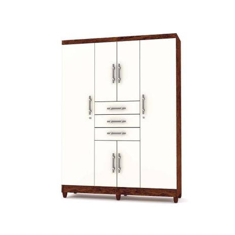 Guarda-Roupa Casal Taurus Imbuia/Champanhe 6 portas 3 Gavetas - Vila Rica Menor preço em Guarda-Roupa Casal Taurus Imbuia/Champanhe 6 portas 3 Gavetas - Vila Rica