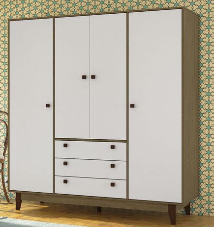 Guarda Roupa Casal Vintage Rustik Carv Rlv/Branco Ac - Olivar Menor preço em Guarda Roupa Casal Vintage Rustik Carv Rlv/Branco Ac - Olivar