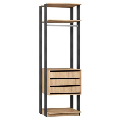 Guarda Roupa Closet Clothes 1004 3 Gavetas Carvalho/Espresso - BE Mobiliário é ruim? Guarda Roupa Closet Clothes 1004 3 Gavetas Carvalho/Espresso - BE Mobiliário é boa?