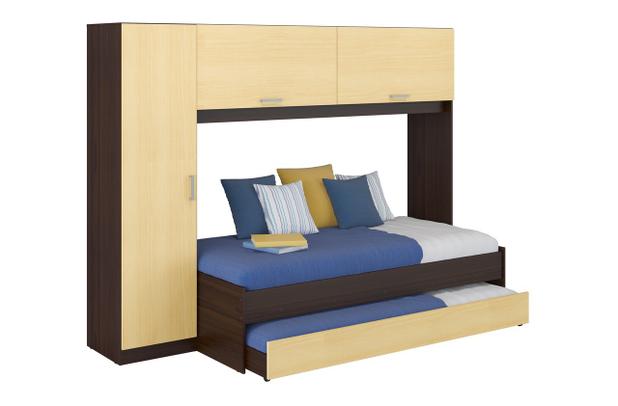 Guarda-Roupa com Aéreo e Bicama de Solteiro Tabaco/Maple Acetinado - Multimóveis - Multimoveis Menor preço em Guarda-Roupa com Aéreo e Bicama de Solteiro Tabaco/Maple Acetinado - Multimóveis - Multimoveis