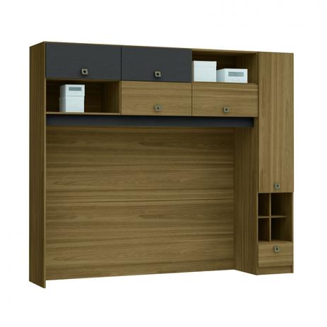 Guarda Roupa Conjugado Cabeceira Casal 5 Portas 1 Cabideiro 1 Gaveta Smart Pop Móveis Castro Freijó/Onix Menor preço em Guarda Roupa Conjugado Cabeceira Casal 5 Portas 1 Cabideiro 1 Gaveta Smart Pop Móveis Castro Freijó/Onix