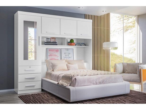 Guarda Roupa de Casal Duster 4 Portas 3 Gavetas Externas Branco Albatroz - Albatroz - Moveis albatroz Menor preço em Guarda Roupa de Casal Duster 4 Portas 3 Gavetas Externas Branco Albatroz - Albatroz - Moveis albatroz