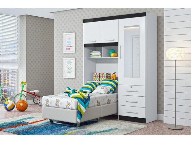 Guarda-Roupa de Solteiro Duster 3 Portas 3 Gavetas c Bau e Espaço p Cama Box Quadriflex - Albatroz - Moveis albatroz Menor preço em Guarda-Roupa de Solteiro Duster 3 Portas 3 Gavetas c Bau e Espaço p Cama Box Quadriflex - Albatroz - Moveis albatroz